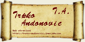 Trpko Andonović vizit kartica